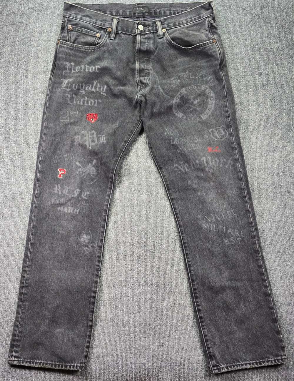 Polo Ralph Lauren Graffiti Jeans Mens 33x32 (34x32) Faded Black Denim Classic